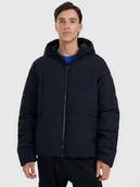 Kurtki męskie - 4F Kurtka puchowa z wypełnieniem syntetycznym męska - czarna 3XL - miniaturka - grafika 1