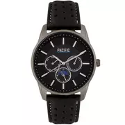 Zegarki męskie - Czarny męski zegarek z multidatownikiem PACIFIC X0088-10 - miniaturka - grafika 1