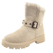 Kozaki damskie - Kozaki damskie VINCEZA 34632 ocieplane beżowe - miniaturka - grafika 1