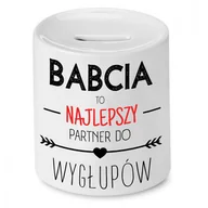 Skarbonki - SKARBONKA DLA BABCI NAJLEPSZY PARTNER DO WYGŁUPÓW z Nadrukiem ze Zdjęciem - miniaturka - grafika 1