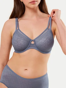 Triumph Biustonosz z fiszbiną Signature Sheer 10215906 Niebieski - Biustonosze - miniaturka - grafika 1