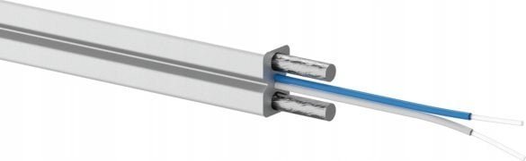 Kabel światłowodowy wewnętrzny FTTH 2 wł. ze złączami SC, SM 9/125 OS2 G57A1, Eca, LSOH, biały, 1km
