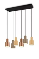 Lampy sufitowe - Trio Leuchten Lampa wisząca brązowa z taupe i beżem 6-punktowa - Ans - miniaturka - grafika 1