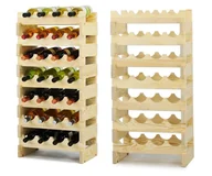 Pozostałe akcesoria barmańskie - Stojak na wina Regał na wino drewniany modułowy RW10 04x07 Naturalny Surowy Drewno sosnowe ilość butelek 4 RW10_04X07_NNK1 / Wamar-Sosenka - miniaturka - grafika 1