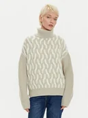 Swetry damskie - Boss Golf Ferdolia 50523719 Beżowy Oversize - miniaturka - grafika 1