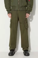 Spodnie męskie - Alpha Industries spodnie bawełniane Jet Pant kolor zielony proste 101212.142 - miniaturka - grafika 1