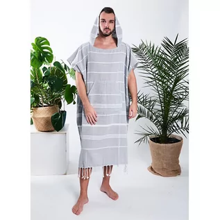 Szlafroki damskie - Poncho hammam męskie 100% naturalna bawełna Yeye - grafika 1