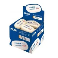 Przybory szkolne - MILAN Gumka syntetyczna owalna biała (16szt) MILAN - miniaturka - grafika 1