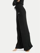 Spodnie sportowe damskie - Roxy Spodnie dresowe Rise & Vibe New Rib ERJNP03673 Czarny Relaxed Fit - miniaturka - grafika 1