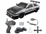 Zabawki zdalnie sterowane - DUŻY Samochód Do Driftu Auto RC Drift 1:16 2,4 GHz PARA DYM Biała Toyota 4WD LED - miniaturka - grafika 1