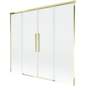 Parawany nawannowe - Mexen Rox parawan nawannowy 2-skrzydłowy rozsuwany 170 x 150 cm, transparent, złoty - 8C9-170-002-50-00 - miniaturka - grafika 1