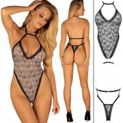 Bielizna erotyczna damska - Body Obsessive Xenita L/XL Beżowy (5901688235508) - miniaturka - grafika 1