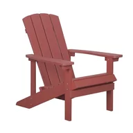 Fotele i krzesła ogrodowe - Beliani Krzesło ogrodowe czerwone ADIRONDACK - miniaturka - grafika 1