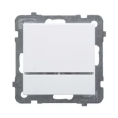 Wyłączniki światła i elektryczne - LEDart jednobiegunowy z podświetleniem pomarańczowym, Ospel SONATA ŁP-1RS/m/00, bez ramki, kolor biały - miniaturka - grafika 1