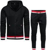 Dresy męskie - Dres męski komplet czarny Recea - miniaturka - grafika 1