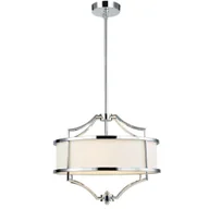 Lampy sufitowe - Art Deco Lampa wisząca żyrandol Stesso 4 chromowana stylowa - miniaturka - grafika 1