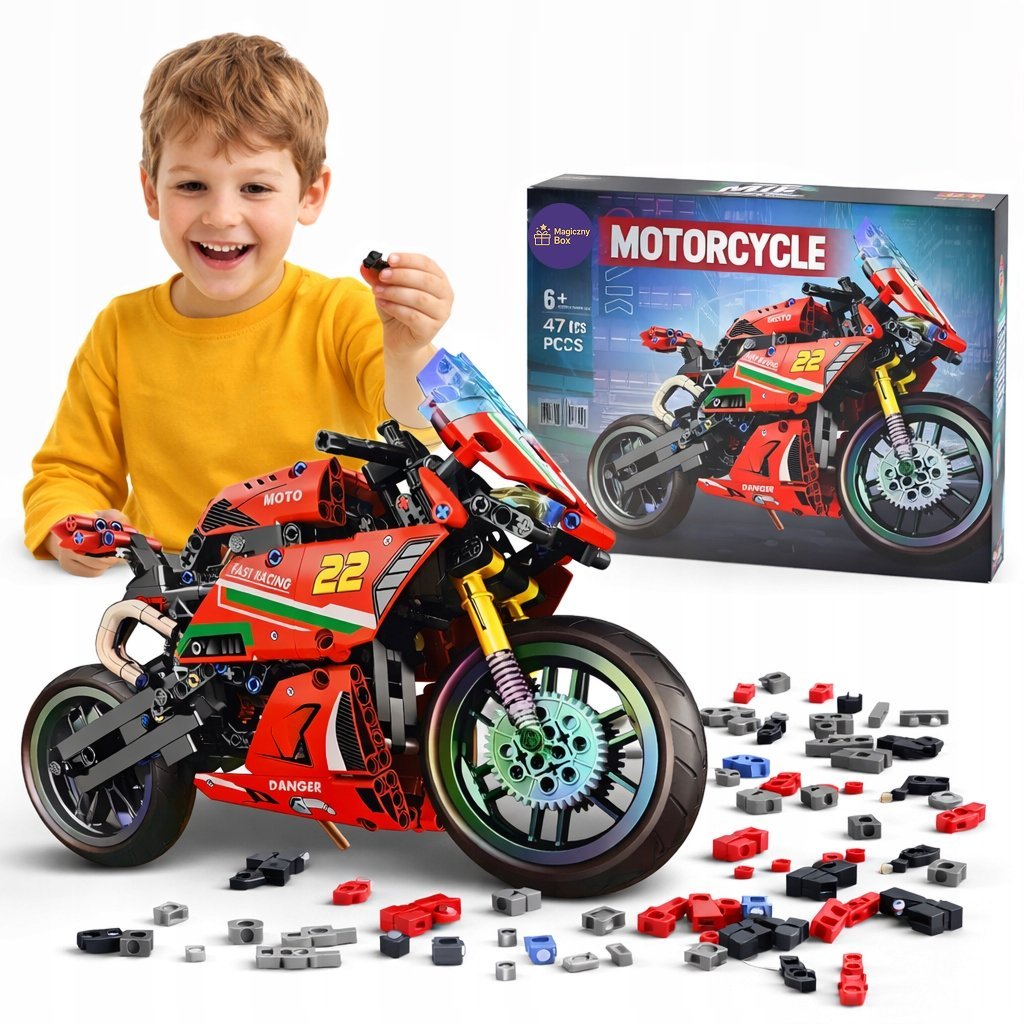 MOTOCYKLE 125 KLOCKI KONSTRUKCYJNE ZESTAW 470 el PREZENT DLA DZIECI SPORT