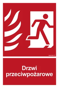 BC053 DRZWI PRZECIWPOŻAROWE PRAWOSTRONNE, PN - PŁYTA PCV 1MM; (400X594MM) - Systemy ekspozycyjne i znaki informacyjne - miniaturka - grafika 1