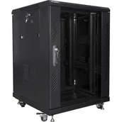 Szafy rack - Lanberg Szafa Rack 19 15U 600x600 FF01-6615-12B stojąca - KONFIGURATOR WYPOSAŻENIA / CZAT NA ŻYWO FF01-6615-12B - miniaturka - grafika 1