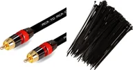 Kable komputerowe i do monitorów - Kabel Mozos Kabel Mozos RCA Cinch - RCA Cinch 3m czarny MCABLE-RR + Opaska zaciskowa Czarny 100 sztuk MCABLE-M - miniaturka - grafika 1