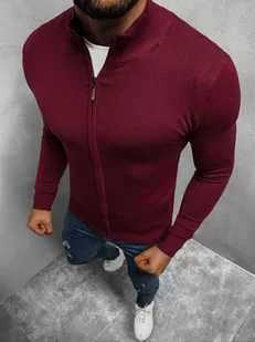 SWETER MĘSKI ROZPINANY BORDOWY OZONEE TMK/YY07/15Z - Ozonee - Swetry męskie - miniaturka - grafika 1