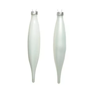 Bombki sople szklane zestaw 6sztuk matowe połyskujące Biały - Bombki - miniaturka - grafika 1