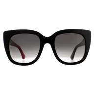 Okulary przeciwsłoneczne - Gucci Okulary przeciwsłoneczne GG0163SN 003 Czarny z czerwonym i zielonym brązowym gradientem czarny/czerwony/zielony 51 mm - miniaturka - grafika 1