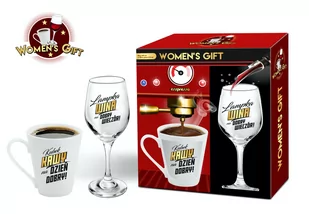 Fl1 ZESTAW WOMENS GIFT KUBEK 300ML I KIELISZEK DO WINA 220ML TUŁ 2PT-KPL-WG - Kubki - miniaturka - grafika 1