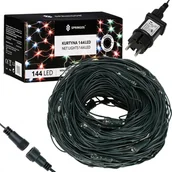 Oświetlenie świąteczne - Kurtyna świetlna ciepły biały 144 Led siatka lampki wewnętrzno-zewnętrzne - miniaturka - grafika 1