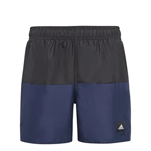 adidas, Colorblock, kostium kąpielowy, czarny/Team Marine Blue 2, 910 A, dla dzieci - Stroje kąpielowe - miniaturka - grafika 1