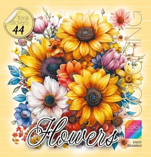 Kolorowanka z naklejkami 200x200 Kwiaty żółte - kolorowanka - Książki edukacyjne Kolorowanka z naklejkami 200x200 Kwiaty żółte - kolorowanka - Książki edukacyjne - miniaturka - grafika 1