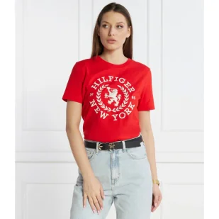 Tommy Hilfiger T-shirt REG CREST C-NK TEE SS | Regular Fit - Koszulki i topy damskie - miniaturka - grafika 1