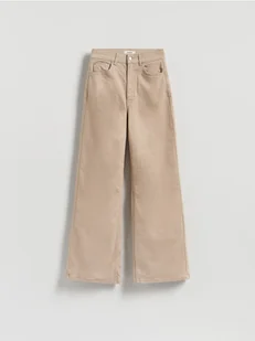Reserved - Jeansy wide leg - beżowy - Spodnie damskie - miniaturka - grafika 1