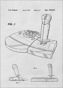 Patent, Joystick Do gier 1997 - plakat Wymiar do wyboru: 40x50 cm - Plakaty Patent, Joystick Do gier 1997 - plakat Wymiar do wyboru: 40x50 cm - Plakaty - miniaturka - grafika 1