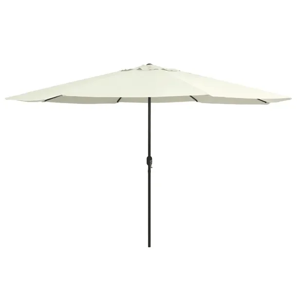 Parasol ogrodowy 390 x 247 cm piaskowa biel z mechanizmem korbkowym