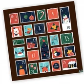 Kalendarze - Naklejki Świąteczne Adwentowy Kalendarz 40 10X10 - miniaturka - grafika 1