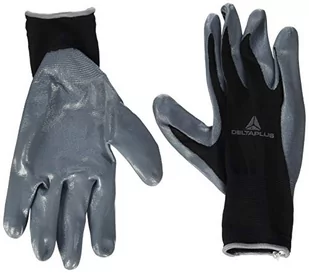 Deltaplus Delta Plus VE712GR11 poliestrowe rękawiczki z delikatnym dzianiny, powierzchnia dłoni nitryl, czarno-szare, 11, 240 sztuk - Rękawice robocze - miniaturka - grafika 1