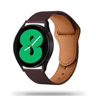 Akcesoria do smartwatchy - Skórzana bransoleta Galaxy Watch 4/5/Classic/5 Pro/6/6 Classic ciemny brąz - miniaturka - grafika 1