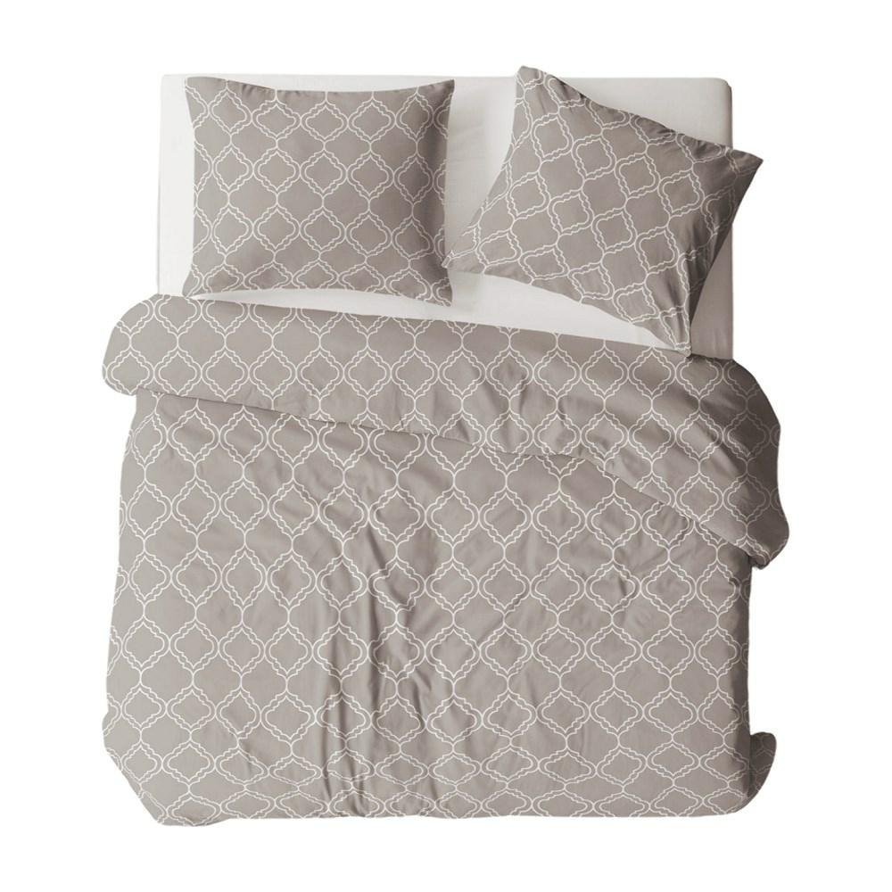 Pościel z kory 140x200 szara biała geometryczna Bielawa KARO