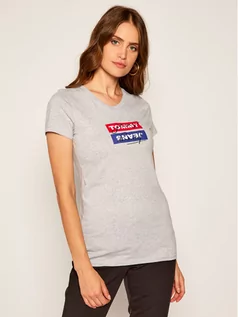 Koszulki i topy damskie - Tommy Jeans T-Shirt Tjw Mirror Logo Tee DW0DW08050 Szary Slim Fit - grafika 1