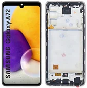 Części serwisowe do telefonów - WYŚWIETLACZ LCD DO SAMSUNG GALAXY A72 OLED RAMKA CZARNY SM-A725F SM-A725M - miniaturka - grafika 1