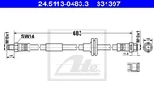 Przewody hamulcowe - ATE PRZEWÓD HAMULCOWY 24.5113-0483.3 MERCEDES W202 C280 97-00 - miniaturka - grafika 1