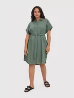 Sukienki - Vero Moda Curve Sukienka codzienna Lailah 10266754 Zielony Regular Fit - miniaturka - grafika 1