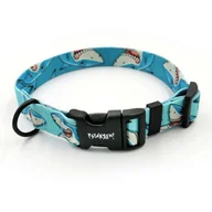 Obroże dla psów - Obroża dla Psa Shark Regulowana szeroka na 2,5 cm dla średnich i większych psów, czarne okucia-XXL 38-52 cm - miniaturka - grafika 1