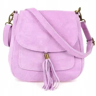 Torebki damskie - Torebka skórzana Damska Zamszowa Listonoszka na ramię Mała retro - miniaturka - grafika 1