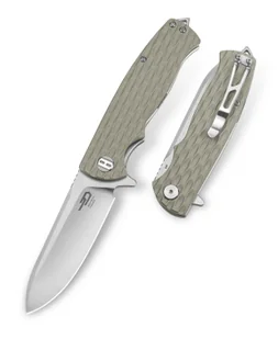 Nóż składany Bestech Grampus Beige G10, Stonewashed/Satin D2 (BG02C) - Noże - miniaturka - grafika 1