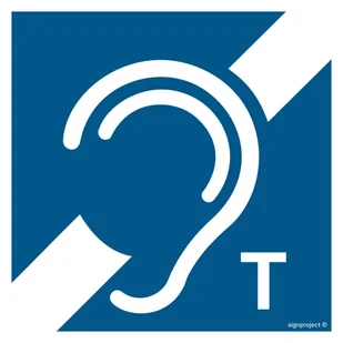 RA129 PĘTLA INDUKCYJNA, PN - PŁYTA PCV 1MM; (100X100MM) - Systemy ekspozycyjne i znaki informacyjne - miniaturka - grafika 1