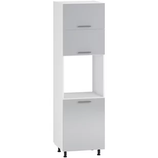 Szafka Dolna Wysoka Słupek Pod Zabudowę Piekarnika 3 Drzwi 60 cm DP-60/214 Biały / Jasny Popiel Połysk Vento Halmar Jasny Popiel, Biały - Szafki kuchenne - miniaturka - grafika 1