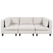 Sofy i kanapy - Sofa modułowa 5-osobowa z otomaną jasnobeżowa UNSTAD - miniaturka - grafika 1
