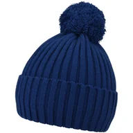 Czapki dla dzieci - Dziecięce czapka zimowa z pomponem Noviti CZ077-B-01 Granatowa - miniaturka - grafika 1